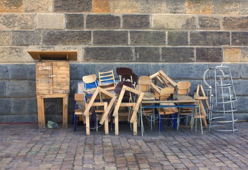 Professional garage clearance team organizing items