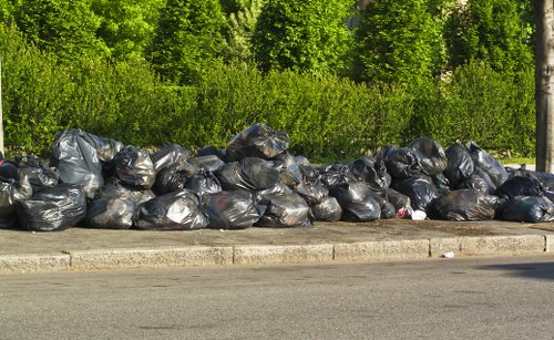 Professional waste management team at work